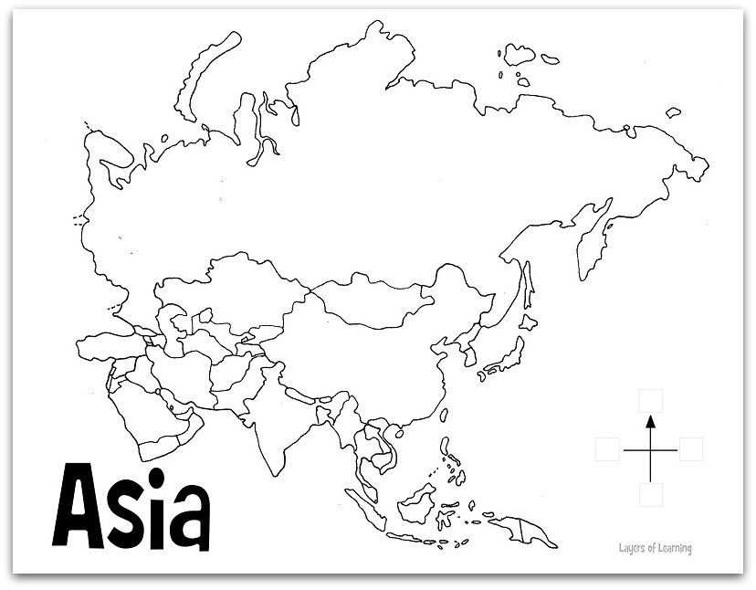 Карта азии раскраска