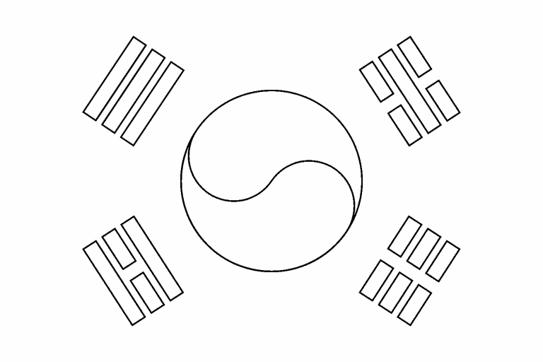 Корейский флаг рисунок